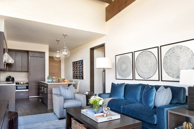 Living room - small modern formal and open concept living room idea in Other with white walls and no tv