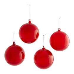LARGE RED MILK GLASS GLOBES - SET OF 4 - Products
