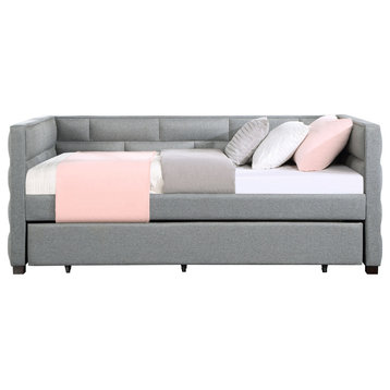 ACME Ebbo Daybed and Trundle, T/T, Gray Fabric