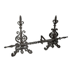 ACC-010 Custom Iron Fireplace Andirons - Home Decor