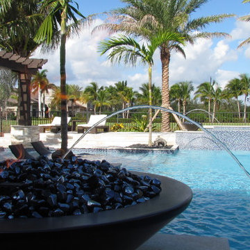 Geometric Swimming Pool with numerous water features