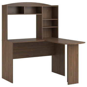 Altra Furniture Sutton L Desk with Hutch in Saint Walnut