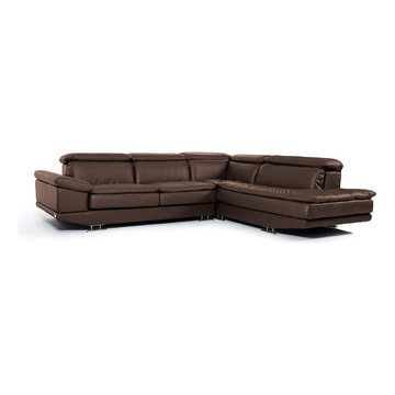 Brown Sectional Sofa in Full Italian Leather