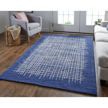 Weave & Wander Carrick Architectural Rug, Navy, 2'x3'