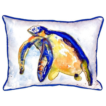 Blue Sea Turtle - Left Extra Large Zippered Pillow 20x24
