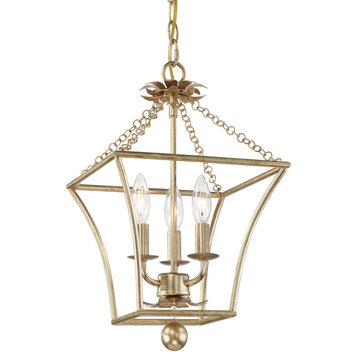 Broche 3-Light Antique Gold Lantern