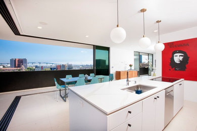 Example of a mid-sized minimalist kitchen design in San Diego