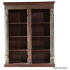 Rustic Solid Wood Traditional Handcrafted Double Bookcase