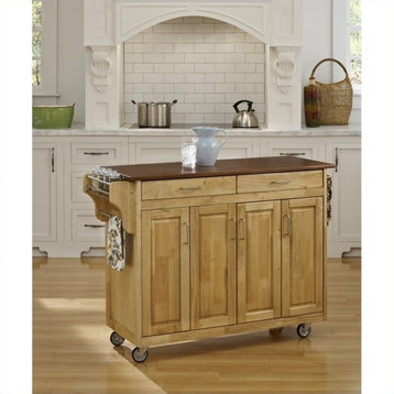 Homestyles Create-a-Cart in Natural Finish with Oak Top