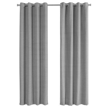 Curtain Panel, 54"Wx95"L, Grommet, Thermal Insulation, Gray