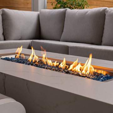 Modern Toronto Backyard | Custom Cabana, Pool, Outdoor Kitchen, Fire Pit & Deck