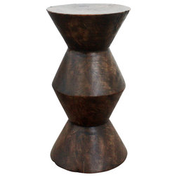 Rustic Side Tables And End Tables Inverted V Stool Sust Mango Wood 12 D x 22 inch H w Eco Friendly Livos Mocha Oil