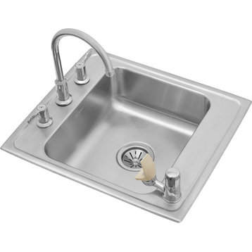 DRKR2220C Lustertone Classic Stainless Steel 22" Classroom Sink + Faucet Kit