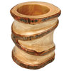 Mango Wood Utensil Vase, Bark Accent