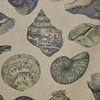 Seashell Fabric Nautilus Sea Glass Green Blue Aqua