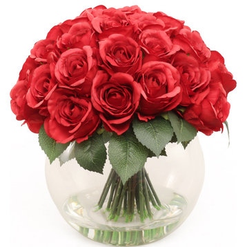 Red Rose Bouquet - 36-Head Artificial Flowers