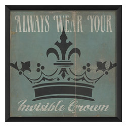 The Artwork Factory - Always wear your invisible crown Print, Blue - Prints And Posters
