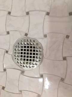 Are These Tiles Around Shower Drain Too Ragged Are These Tiles Around Shower Drain Too, How To Cut Mosaic Tile Around Drainage Pipe