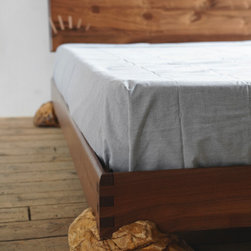 Walnut Stone Plinth Bed - Bed Frames