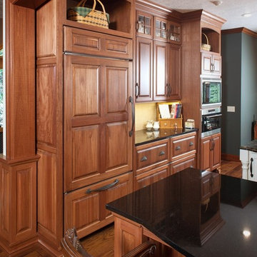 Door style: Covington | Species: Eucalyptus | Finish: Truffle with Ebony glaze