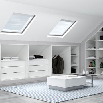 Loft Fitted Wardrobe in Light Grey Matt Finish Supplied by Inspired Elements
