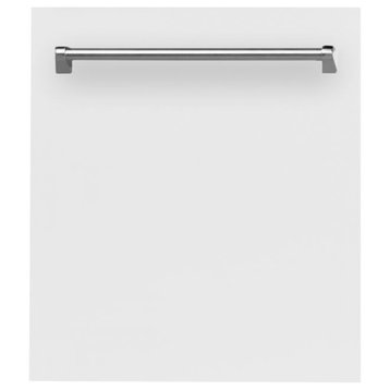 24" White Matte Top Control Dishwasher 120-Volt With Traditional Style Handle