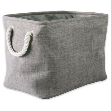 Dii Polyester Bin Variegated Gray Rectangle Large