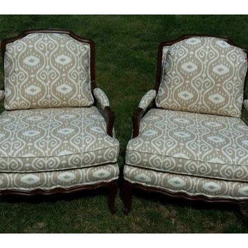 Newton Client Reupholstering Bergere Chairs