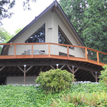 Ipe' deck and cedar cable railing system