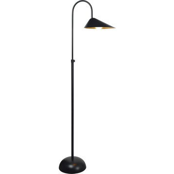 Forte 1 Light Floor Lamp, Matte Black