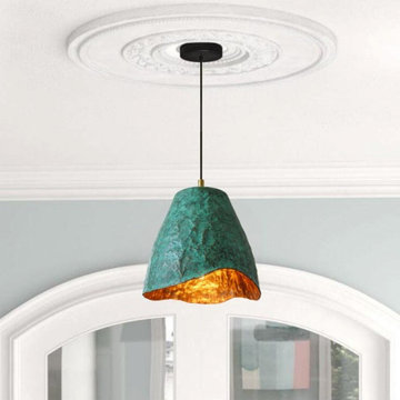 Oxidized Copper Patina Pendant Light