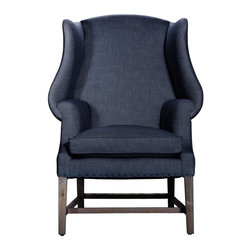 English Linen Wingback Chair - Armchairs And Accent Chairs