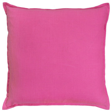Rizzy Home T05734 Solid 20"x20" Poly Filled Pillow Hot Pink