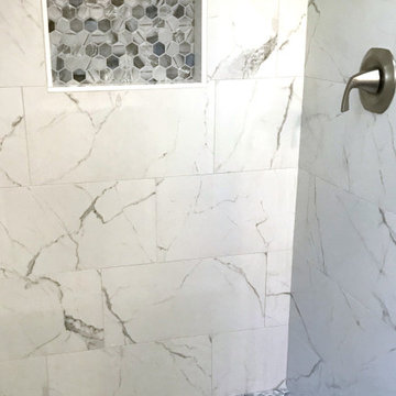 Small Shower With A Pop Of Color