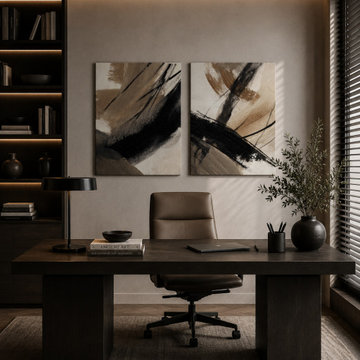 Organic Modern Canvas Wall Art Set – Earth Flow & Brush Rhythm