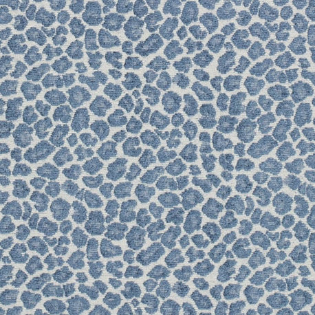 Blue Animal Print Small Scale woven Upholstery Fabric by the Yard