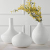 Apothecary Satin White Vases, Set/3"