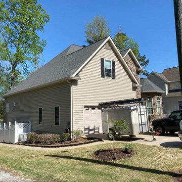 Dark Blue-Gray James Hardie Siding Transformation—Lakefront Home, Fair Play, SC