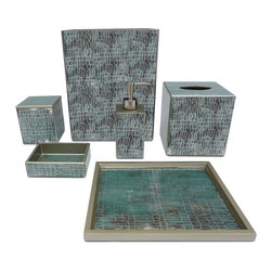 Waylande Gregory Aqua Crackle Bathroom Set - Products