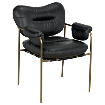 Aphrodites Chair, Metal With Leather