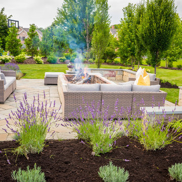 Bluestone Patio Design in Backyard