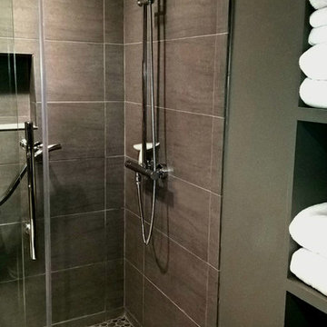 Dazzling Los Angeles Glass on Glass Bathroom Remodel