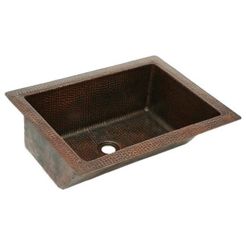 Angled Wall Copper Bathroom Sink by SoLuna, Cafe Natural