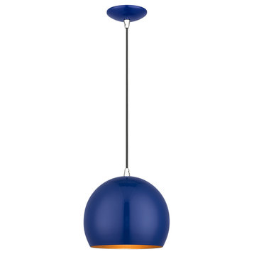 Piedmont 1-Light Shiny Cobalt Blue Globe Pendant