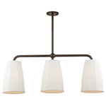Hudson Valley Lighting - Malden, 3 Light, Island, Distressed Bronze Finish, White Fabric - Our Malden family's all about the shade and the shape. The shades are large with a unique gentle curve. Their delicate pleats contrast with weighty tubing for the rest of the fixture.