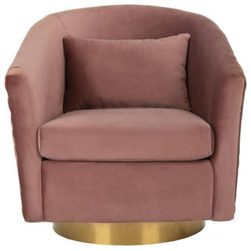 Baylee Quilted Swivel Tub Chair, Dusty Rose