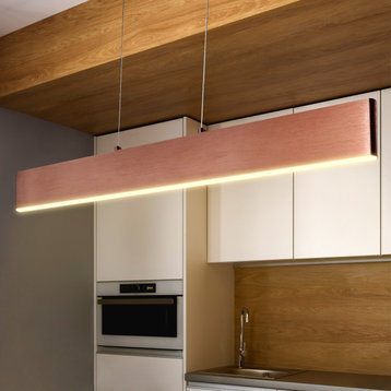Draper 32" Dimmable Adjustable Integrated Led Linear Pendant, Anodized Bronze, Width: 32"