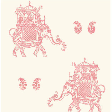 Ophelia Pink Elephant Wallpaper Bolt