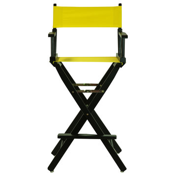 30" Director's Chair With Black Frame, Yellow Canvas