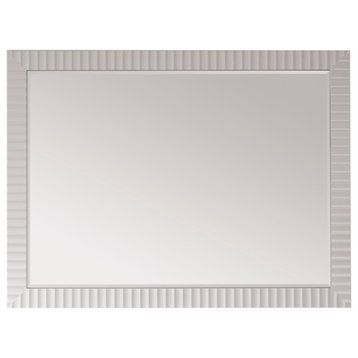 Savona Rectangular Bathroom/Vanity Wave framed Wall Mirror, Paris Grey, 48 Inch